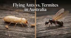 Flying ant vs termite side-by-side comparison, Australia